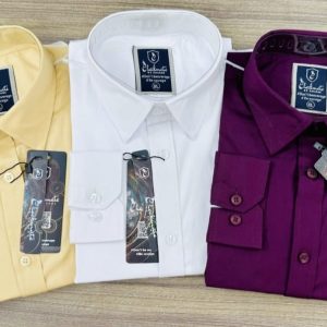 Solid Shirt Combo Offer Biscuit, White , Purple 3Pc. - M