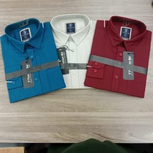 Solid Colour Shirt Combo 3pc-Petrol, Ash, Merun-M