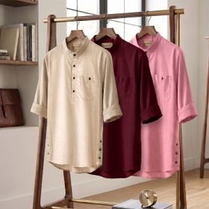 Sakura Fabrics Light biscuits, Deep meroon and Light misty-M